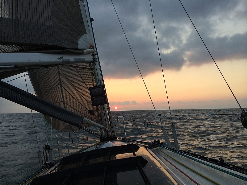 Micha Matthiessen - "Sonnenuntergang auf der Ostsee irgendwo Nähe Gedser, während der Überführung zum Silverrudder im September."